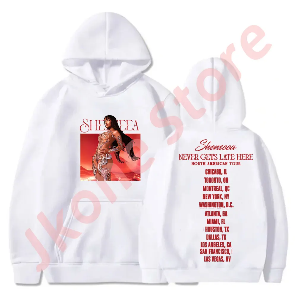 Shenseea Never Gets Late Here Tour Merch Hoodies Sweatshirts Women Men Fashion Casual Streetwear Pullovers