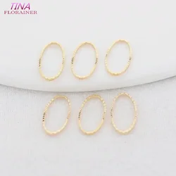 20PCS 16MM 14K Gold Color Brass Star Oval Pendant Connector Rings Component DIY Jewelry Making Accessories Wholesale