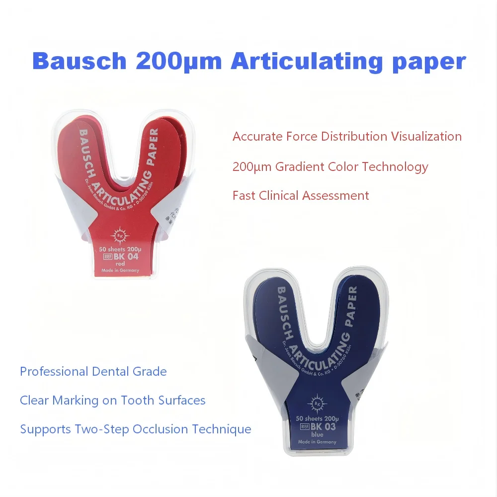 

Articulating Paper 200µm BK01/02/03/04 Gradient Occlusion Indicator with Pressure-Sensitive Color Marking Dental Occlusal Paper