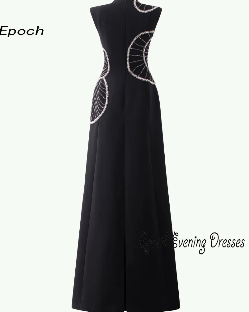 Epoch Luxury Evening Dress فساتين السهرة 2024 New Arabia Elegant Crystal O-Neck Straight Women Sexy Cocktail Party Prom Gown