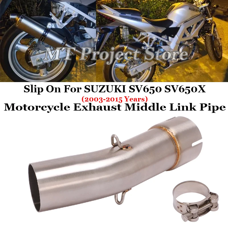 

Slip On For SUZUKI SV650 SV 650 SV650X 2003-2015 Motorcycle Exhaust Escape Modified Mid Link Pipe Connecting 51mm Moto Muffler