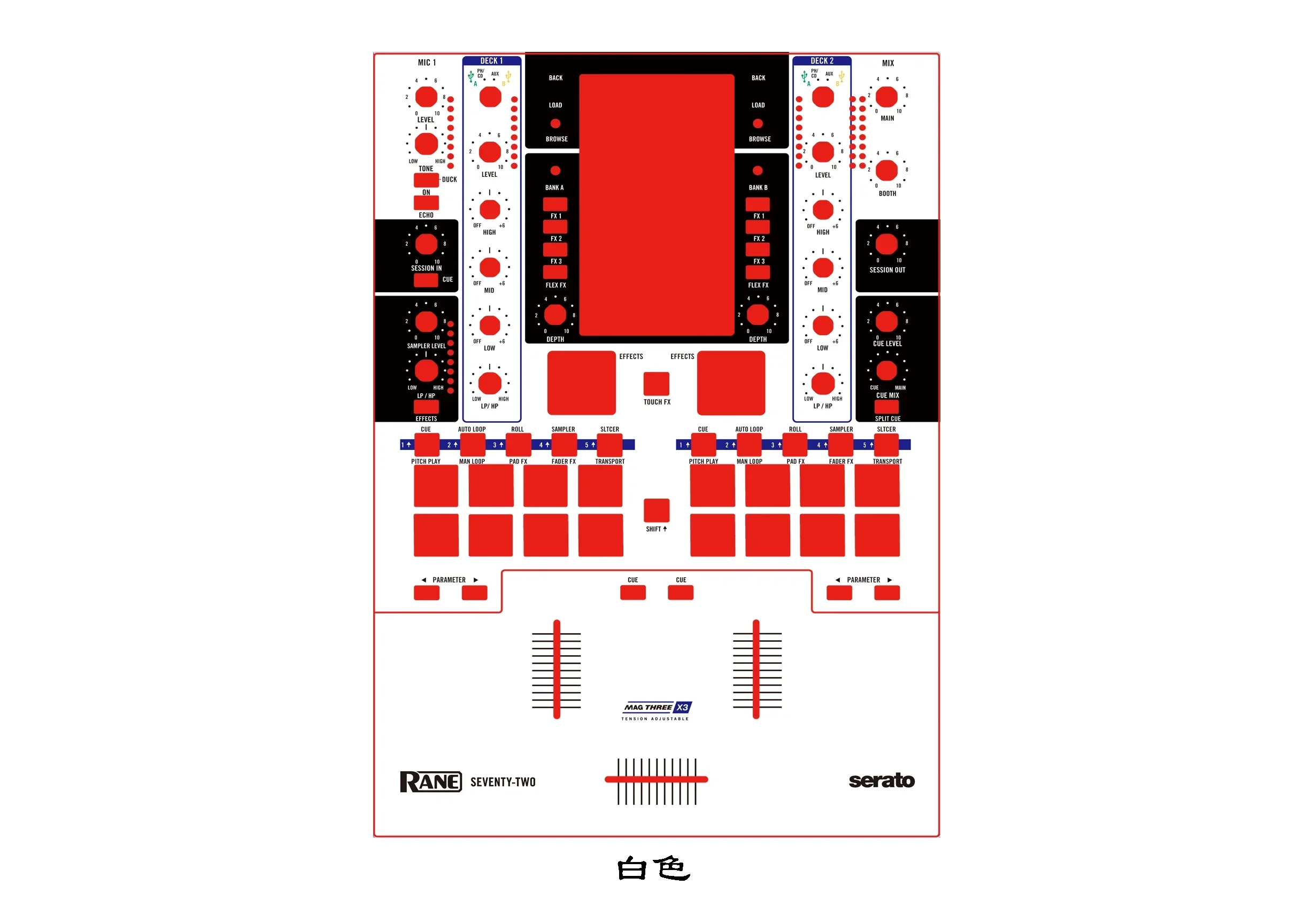 RANE SEVENTY-TWO Skin Mix Console Panel Mask Ryan 72 Colorful Film Customizable