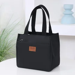 Fashionable Oxford Fabric Built-in Insulation Layer Zipper Sealed Lunch Bag, Portable handbag for Bento box, picnic