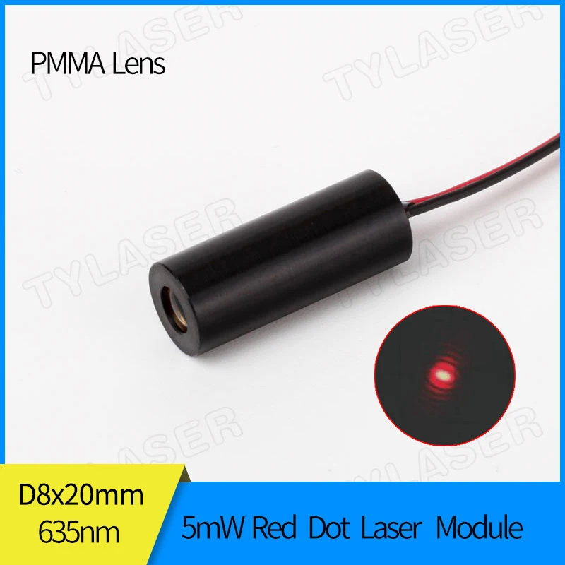 

IEC Class IIIA 5mw Standard 8x20mm 635nm Red Dot Laser Module Industrial Grade APC Driver for Wood Working Cutting Tools