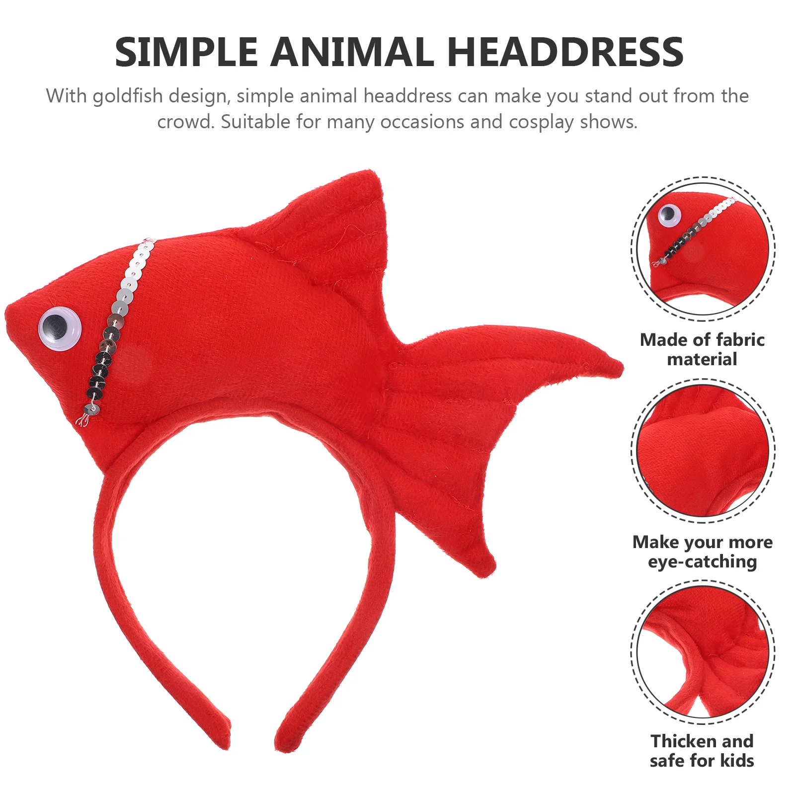 Goudvis hoofdband rood voor kinderen kinderen Halloween Cosplay Party Vis thema hoofddeksels Kinderen haarband Goudvis hoofdband