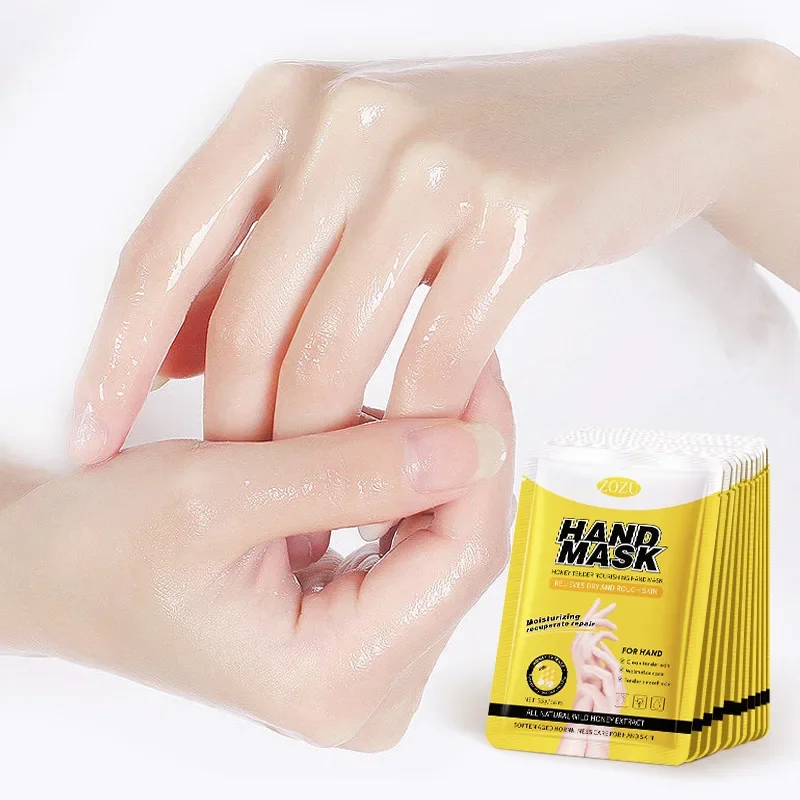 10 Pcs Honey Hand Mask Hands Skincare Masks Moisturizing Nourishing Tendering Smoothing Anti Wrinkle Hands Skin Care Products35g