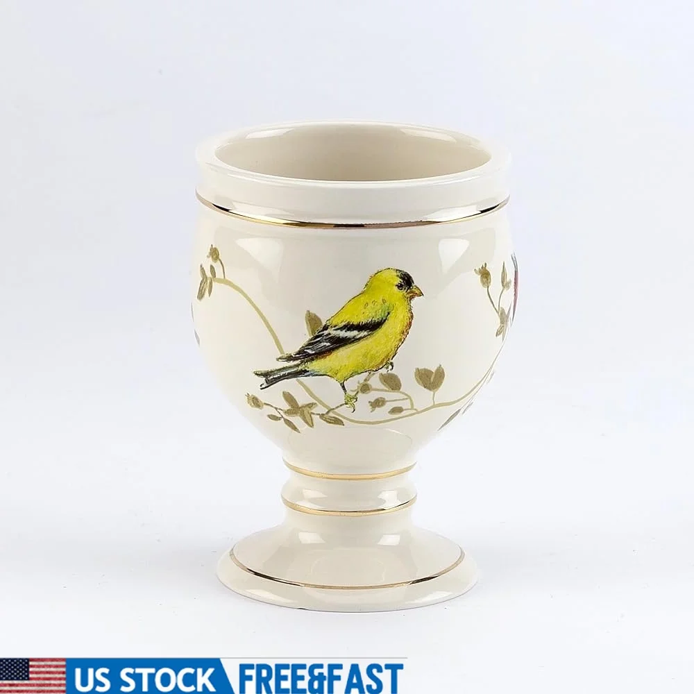 

Прочный керамический стакан, органайзер для столешницы в ванной комнате, вдохновленный природой, коллекция позолоченных птиц, только для мытья рук, идеальный аксессуар