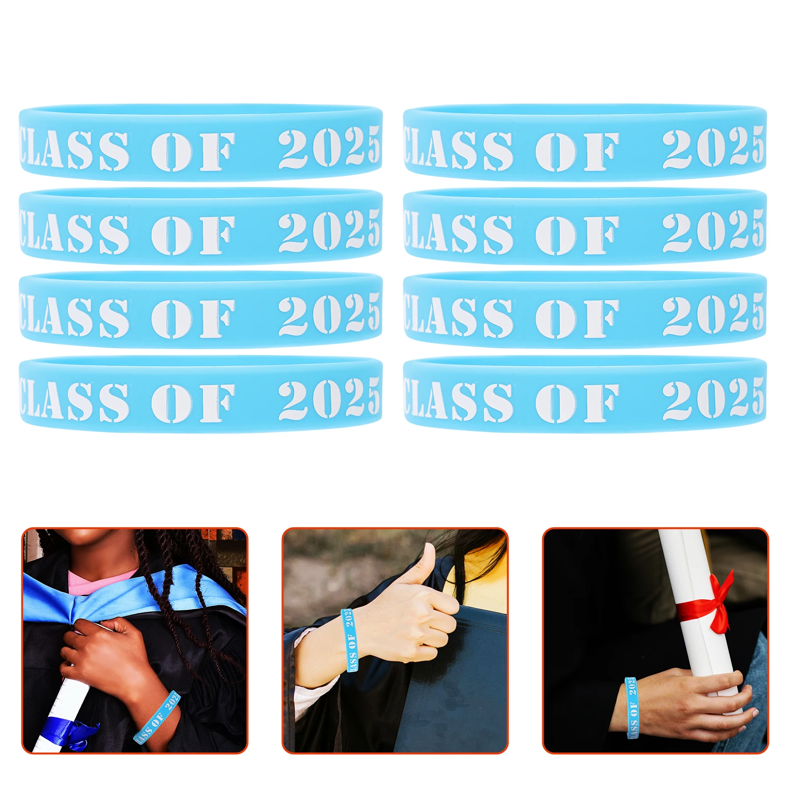 

25 Pcs Graduation Bracelet Decorative School Supplies Ultraviolet Light Wristbands Silicone Bracelets Silica Gel Bulk