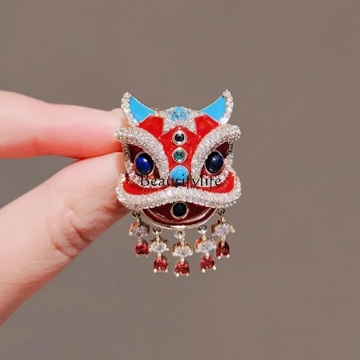 

2024 New Chinese Style Guochao Lion Dance Brooch Sweater Accessories Jacket Pin