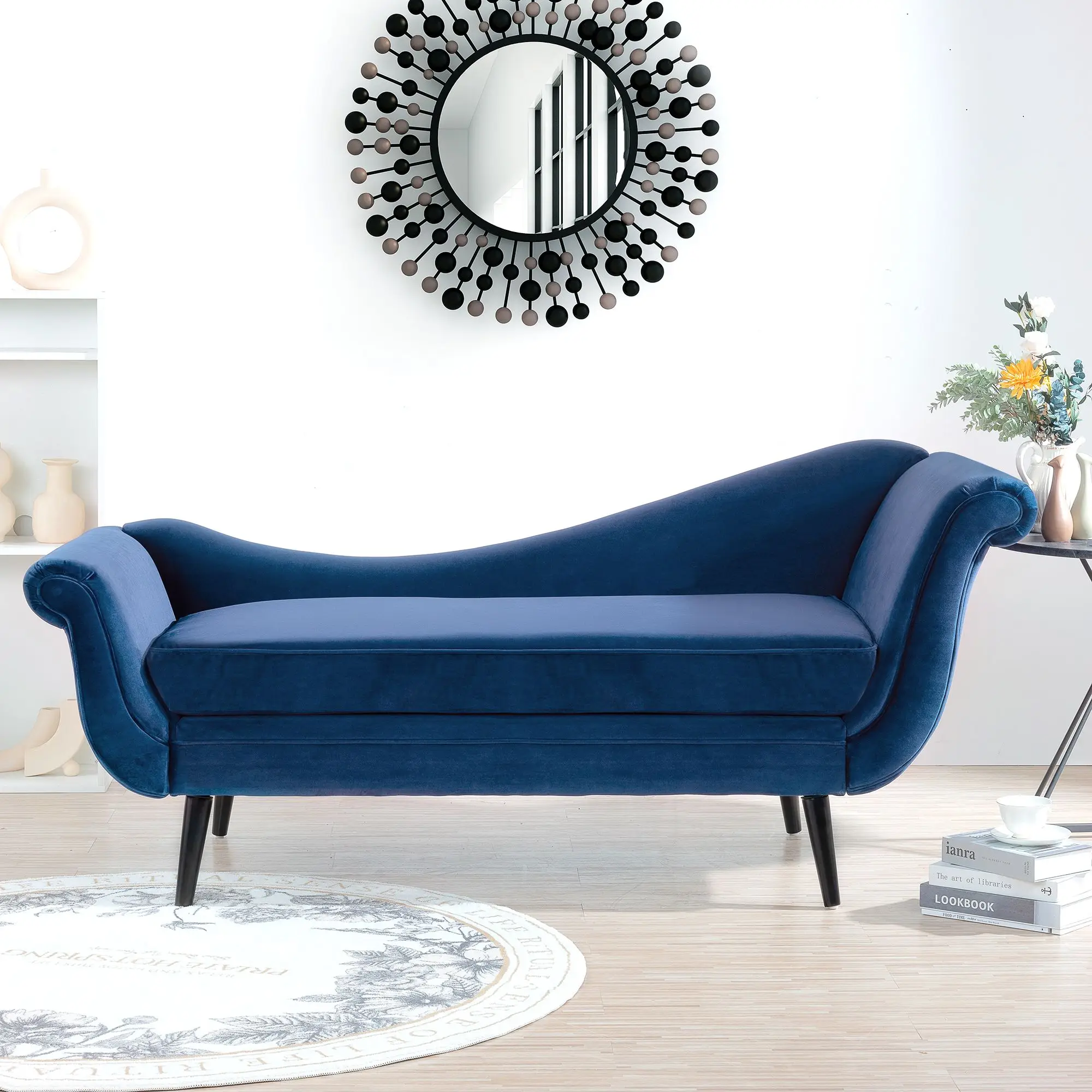 Scroll Arm Lounge Chair Velvet Medieval Modern Living Room Furniture