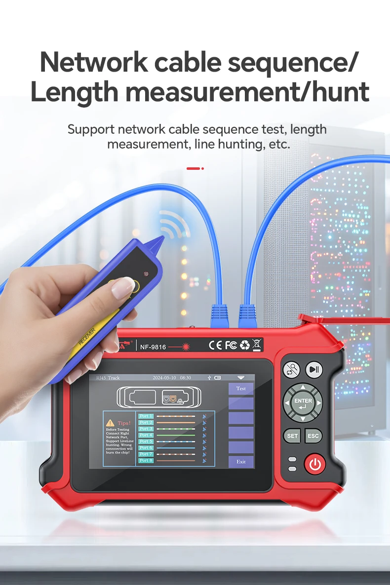 NOYAFA Mini OTDR 1550nm 26dB Optischer Reflektor Aktiver Glasfaser-Live-Tester Optisches Reflektometer OPM VFL OLS IOLA – Detail 11