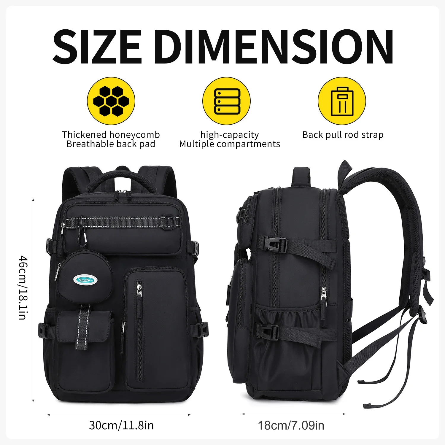 Universal Waterproof Backpack for Work & Study,Large Capacity Bag with Separate Wet/Dry Compartment,Travel & Student Laptop Bag
