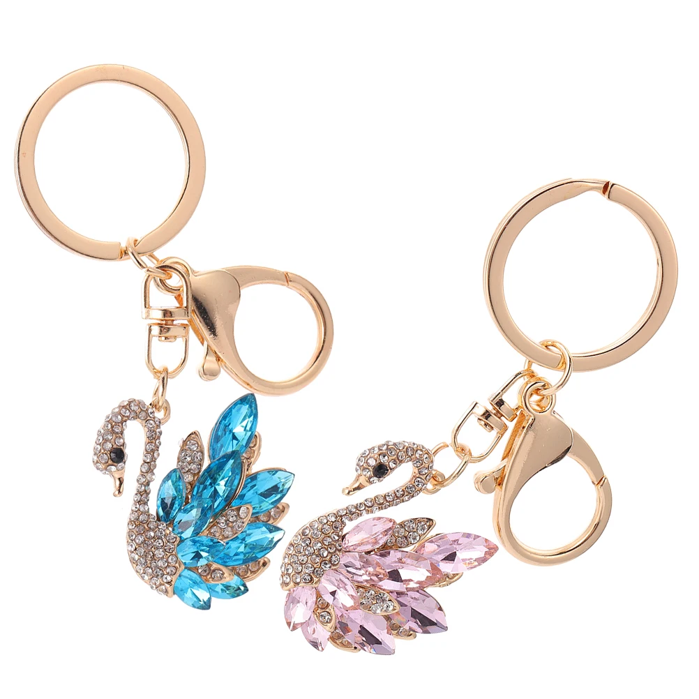 

2 Pcs Keychain Bag Accessories Pendant Ring Decorate Car Hanging Animal Keyring Backpack Decoration Plastic