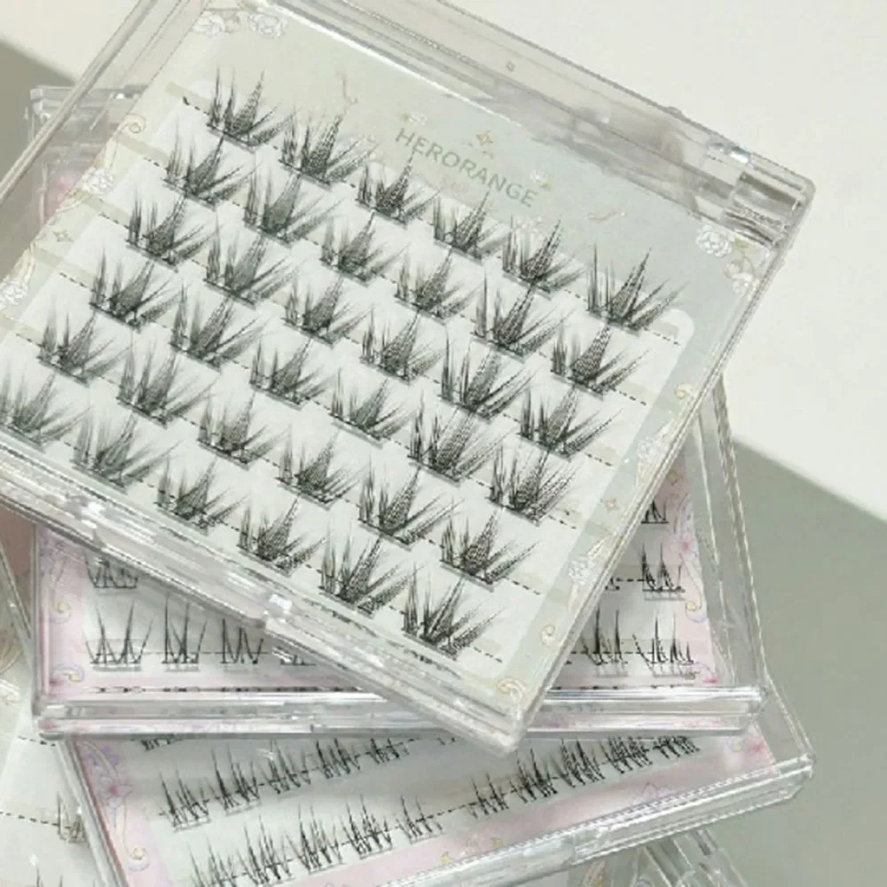 

6 Rows Sunflower False Eyelashes Glue Free Natural Soft Curled Segmented Manga Fake Eyelash Extension DIY Makeup Tools