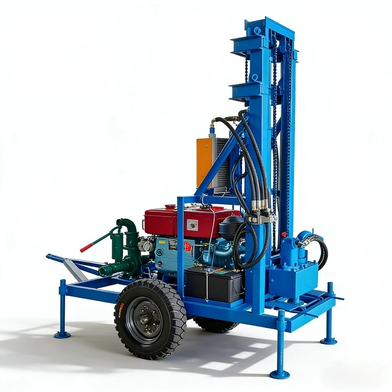 Professional Small Drilling Rig Red Electric Mine Drill / Blue Water Well Machine Hydraulic Control Portable for Mining Farm Use