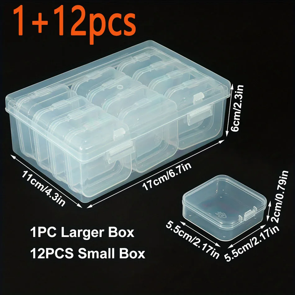 30Pcs Small Clear Plastic Bead Storage Containers