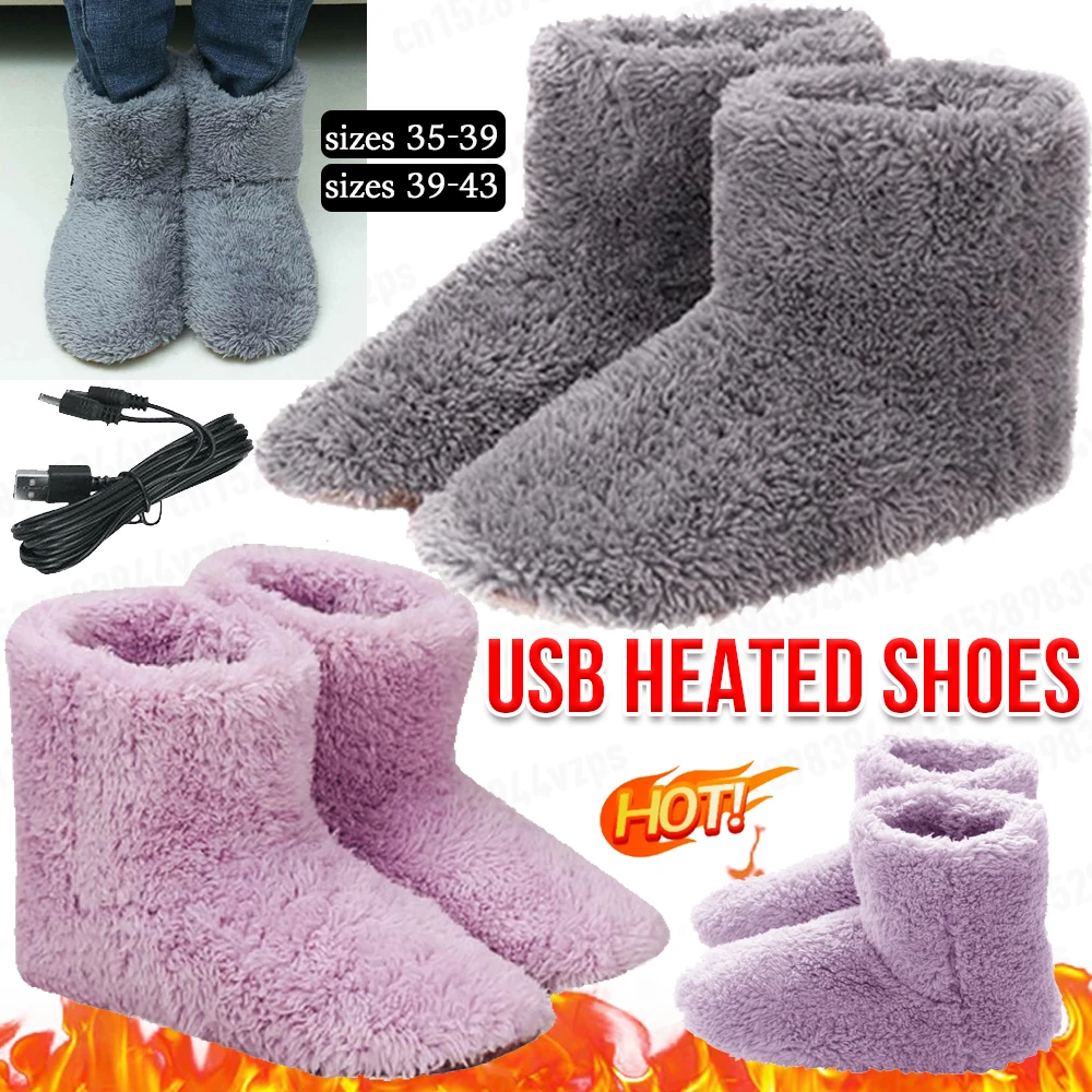 Chaussons chauffants USB pour la fièvre métropolitaine, chaussures d'hiver chaudes, chaussures d'intérieur Blanditos, chaussures de pied chaudes