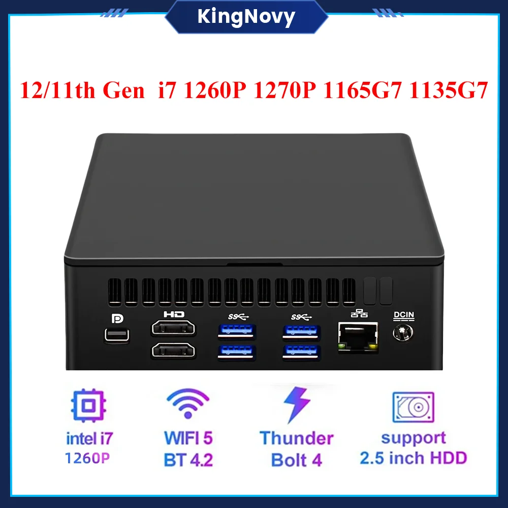 

12th 11th Gen Mini PC i7 1260P 1270P 1165G7 Thunderbolt4 Windows11 2*DDR4 NVMe SSD Gaming Desktop Computer Nvidia 2*HDMI DP 8K