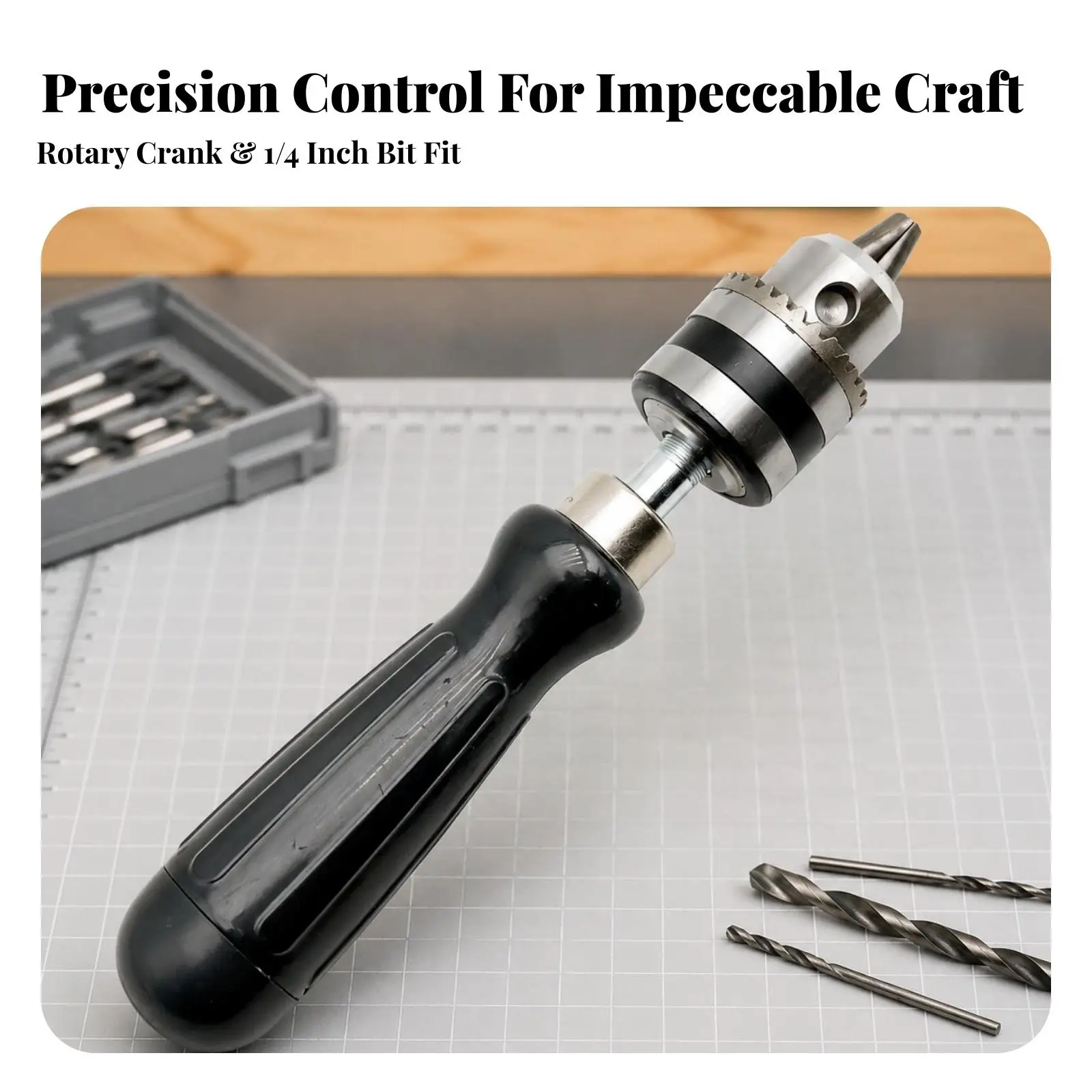 Portable Hand Drill Tool with Complete Crank Mechanism for Home Workshop Jobs