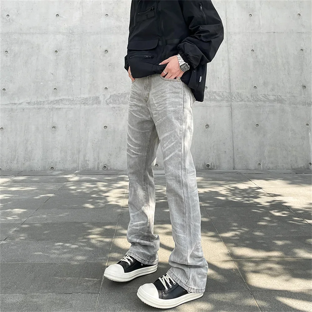 

Gray Jeans Men Skinny Streetwear Casual Fashion Vaqueros Pantalones Hombre Autumn Slim Trousers Winter Street Fit Denim Pants