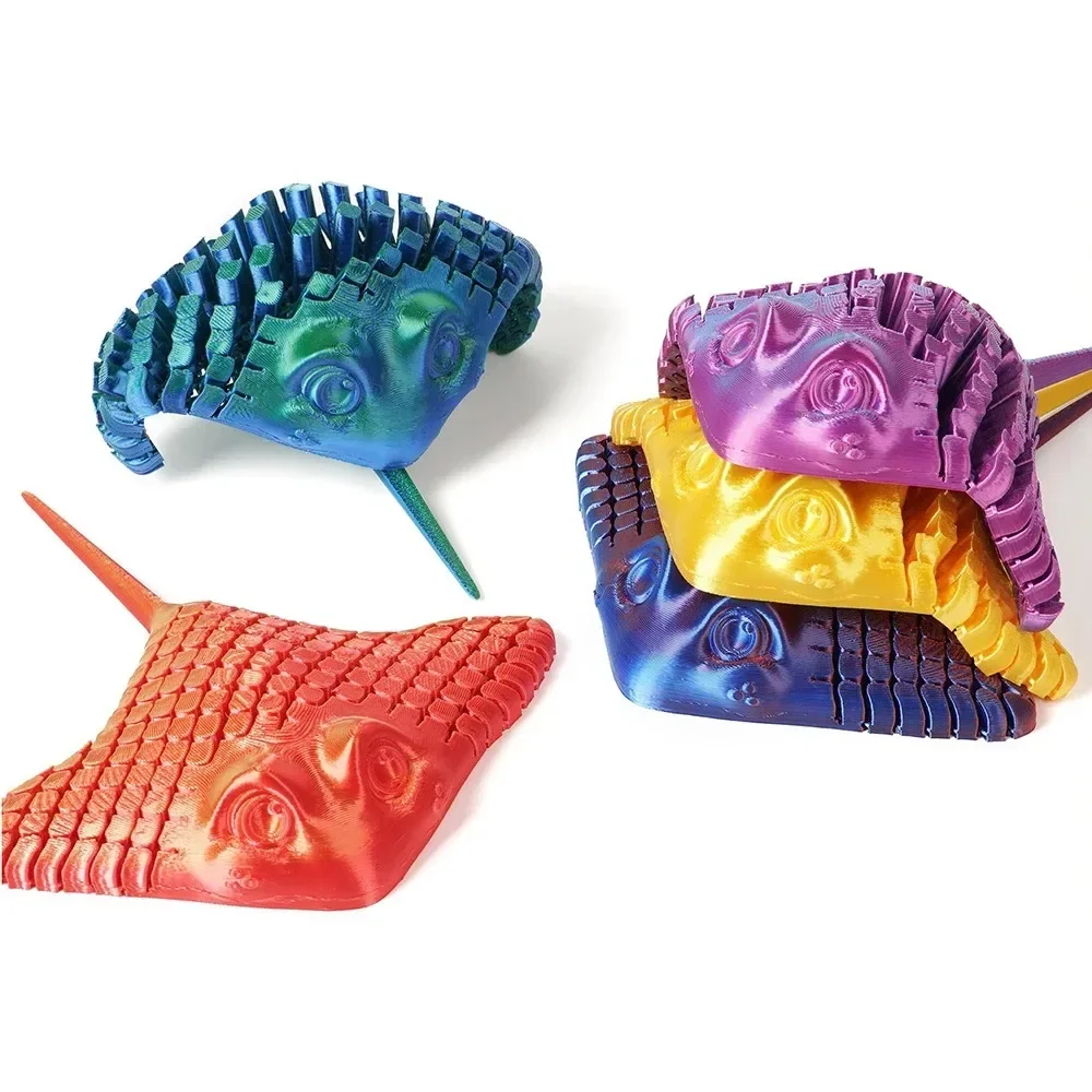 New 3D Printed Bionic Aquatic Animal Manta Ray Stingray Relief Desktop Decoration Flexible Sea Creature Gifts for AlL