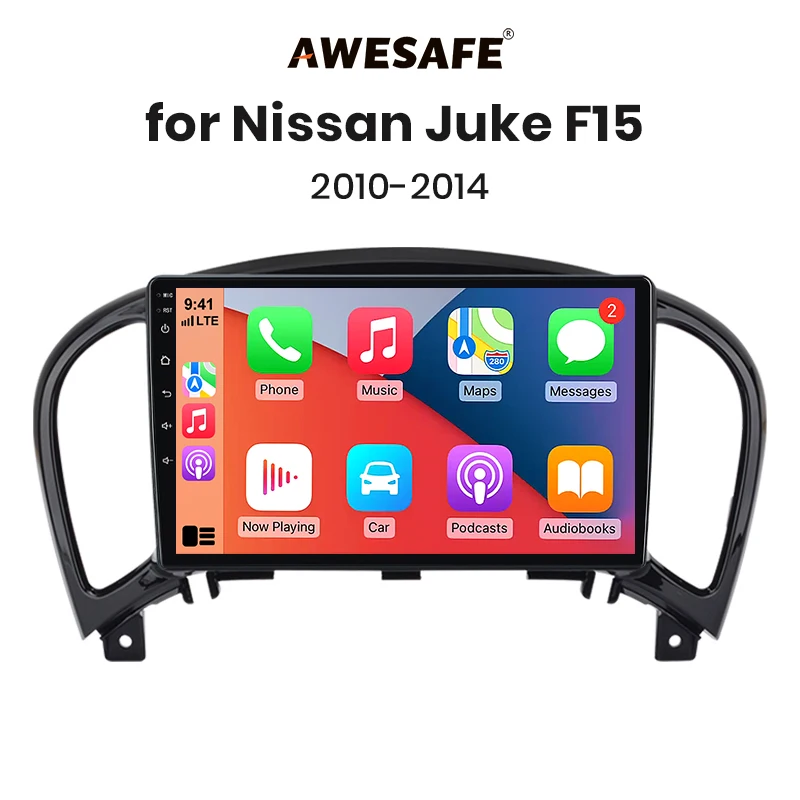 AWESAFE Draadloze CarPlay Android Auto Radio voor Nissan Juke YF15 2010-2014 Auto GPS Navigatie Plug and Play met SWC CANBUS RDS DSP BT - afbeelding 2