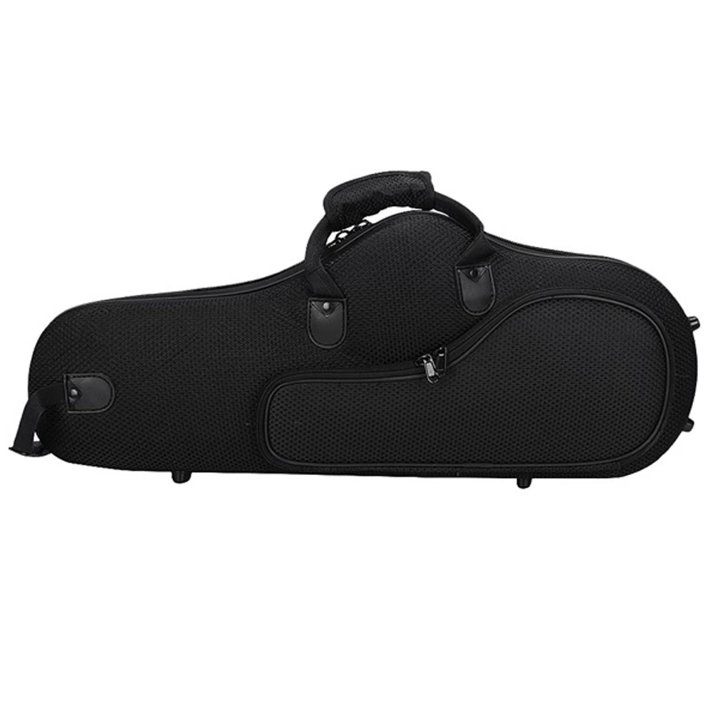 Water-Resistant Oxford Fabric Alto Saxophone Big Bag Box Sax Soft Case with Adjustable Shoulder Strap-Black Color