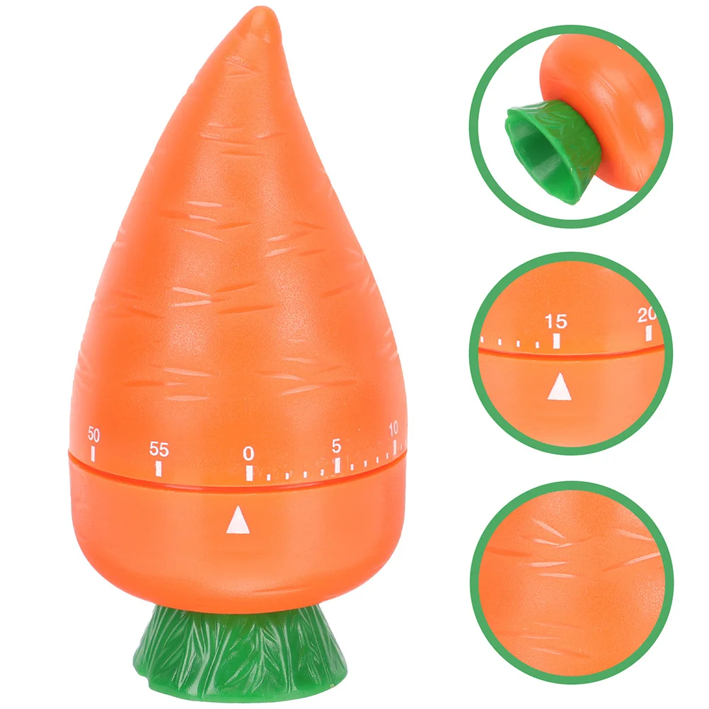 

Carrot Shaped Kitchen Timer 60 Minute Wind Up Countdown Egg Reminder Cartoon Gadget for Cooking Baking Reading Studying Exercise