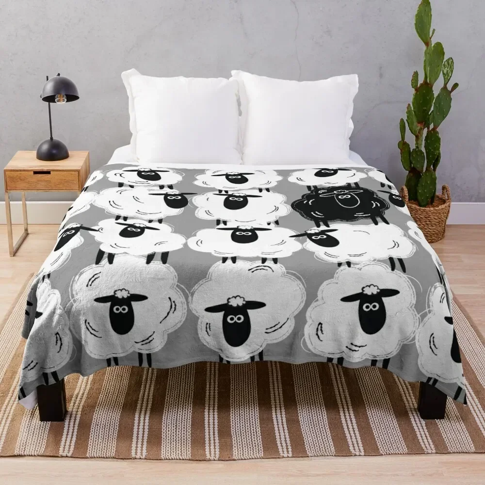 Black Sheep #1 - By Sheep Well Throw Blanket Summer Hairys Luxury Blankets