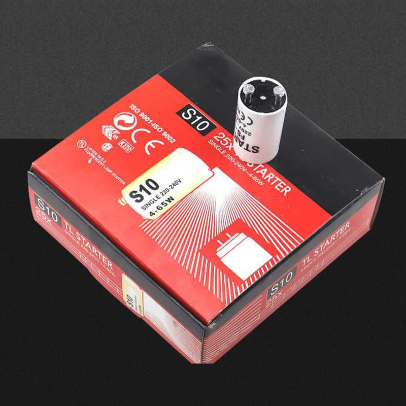 5pcs/set Single 220V-250V 4-80W Fluorescent Lamp Starter FS-U S2 TL Starter Tube Fuse Starters CE Rohs