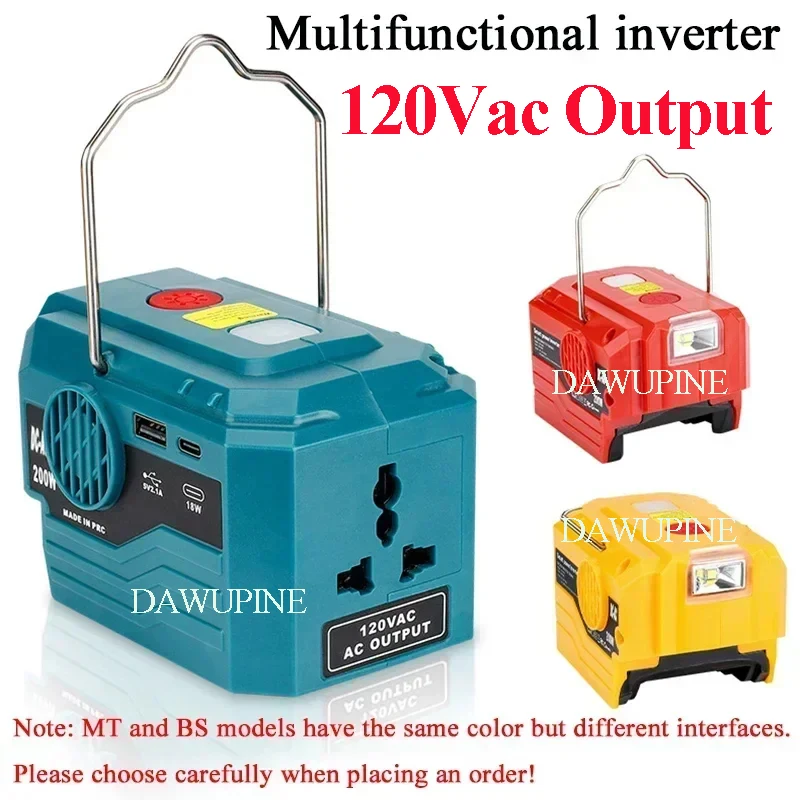 

Инверторный блок питания AC120V для светодиодных ламп, совместимый с аккумуляторами Makita, Dewalt, Bosch, Milwaukee, Ryobi 18V Li-ion