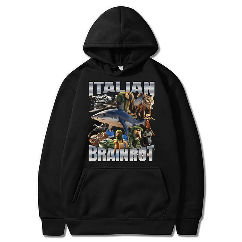 

Tralalero Tralala Tung Tung Tung Sahur Bombardiro Crocodilo Funny Meme Italian Brainrot Hoodie Oversized Men Women Sweatshirts