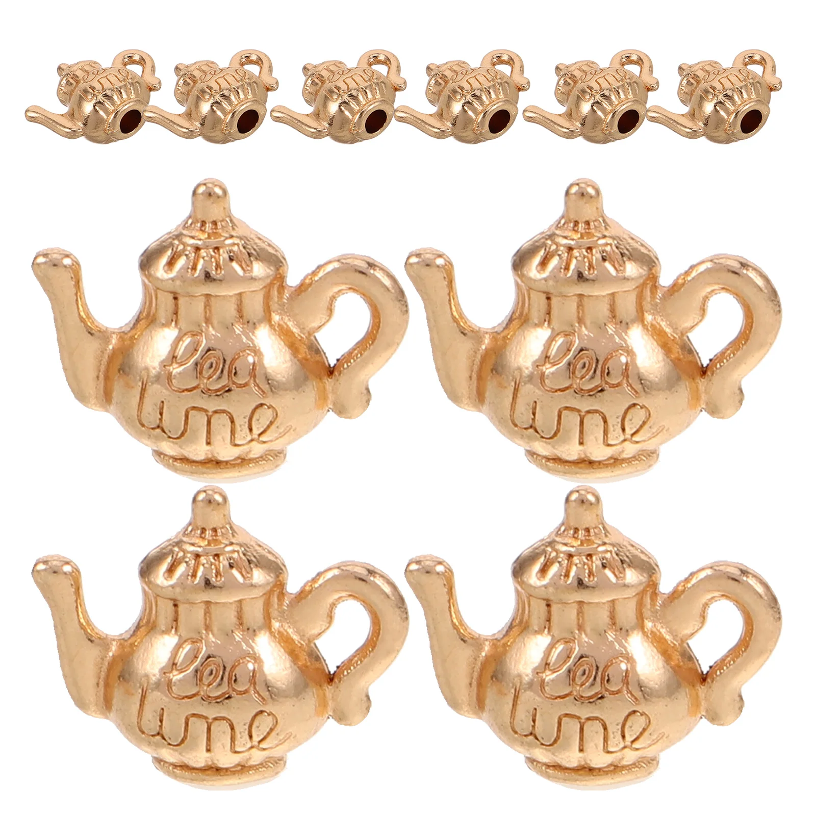

50 Pcs Keychain Alloy Jewelry Accessories Teapot Charm Making Charms Mini DIY Kettle Pendant Golden Findings