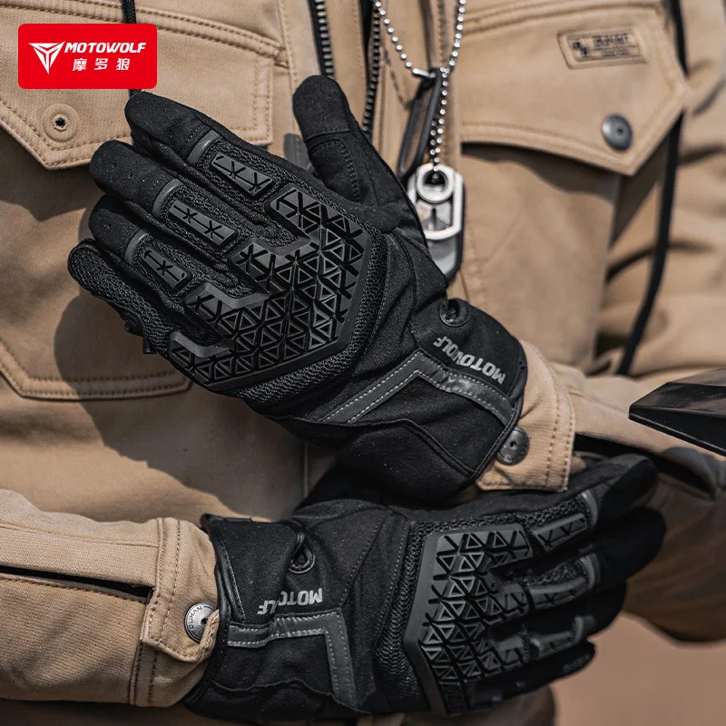 Men\'s Full Finger Touch Screen Motorcycle Gloves Accesorios Para Motos TPR Protector Luvas Para Guantes De Motociclista 오토바이 장갑