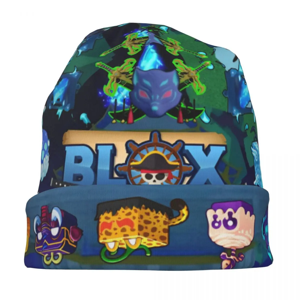 Blox الفواكه الألعاب لعبة بونيه القبعات عادية في الهواء الطلق Skullies قبعة حريمي Robloxx للرجال النساء الصيف رئيس التفاف قبعات