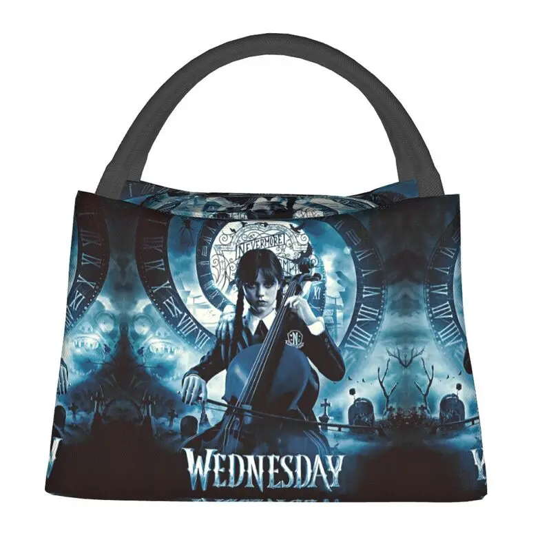 Wednesday Addams Insulated Lunch Bag for Outdoor Picnic Nevermore Academy Leakproof Cooler Thermal Bento Box Women