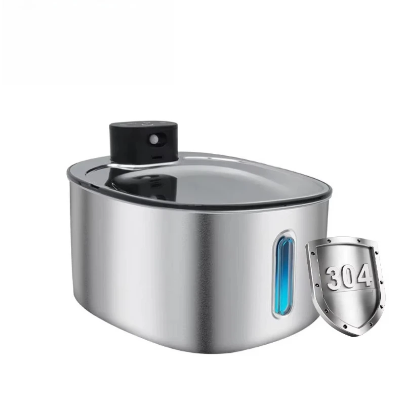 

4-Liter stainless steel modern rechargeable pet water dispenser, automatic sensing cat and dog feeder