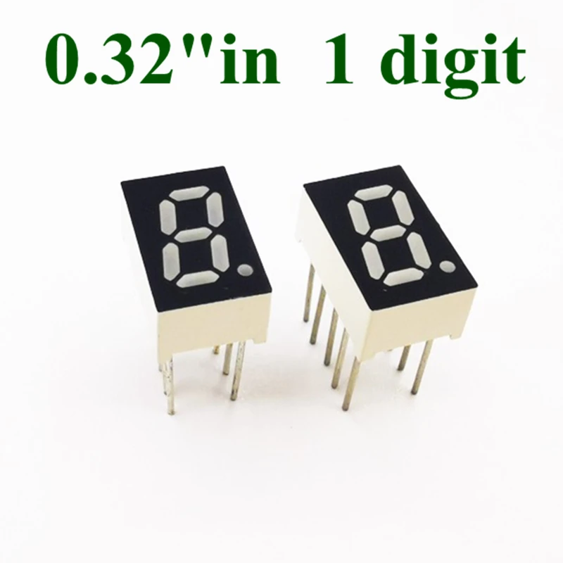 

20PCS/LOT 0.32" inch 1 Bit 7 Segment RED GREEN BLUE WHITE LED Display Digital Tube Plastic Metal Common ANODE/cathode