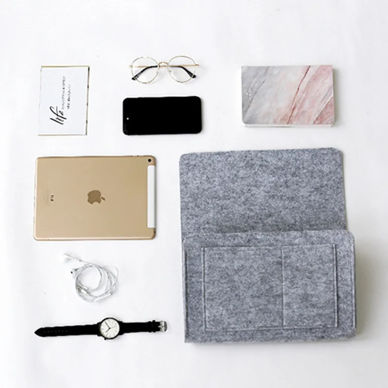 1pc Felt Bedside Storage Organizer Phone Book Magazine Holder Pockets Hanging Storage Bag Baby Tissue Box For Bed Sofa Side Pouc