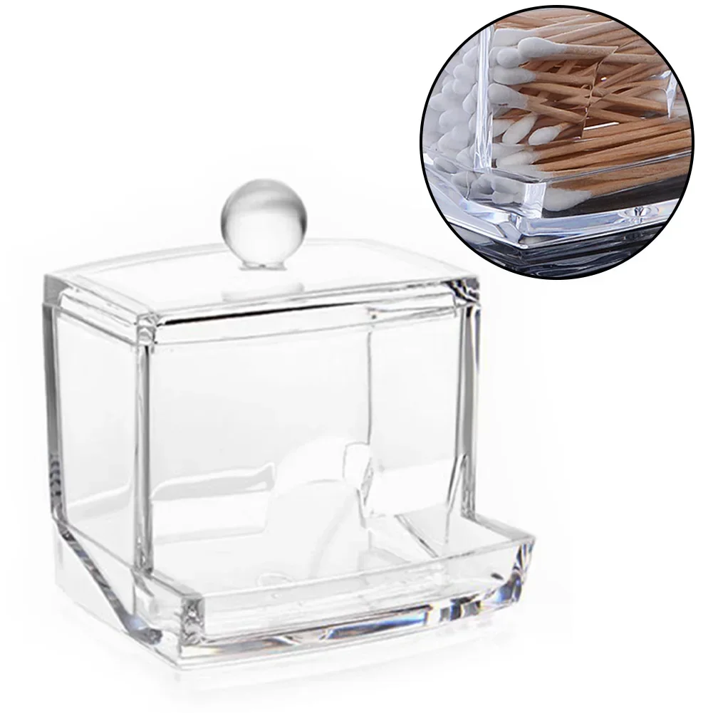 

1Pcs Transparent Cosmetic Storage Box Makeup Organizer Home Cotton Swab Cotton Pad Storage Box Desktop Acrylic Material