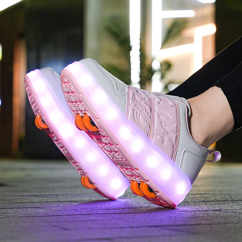 New roller skates wear-resistant multi-functional sports shoes for men and women wheel shoes 30-40 yards running shoes