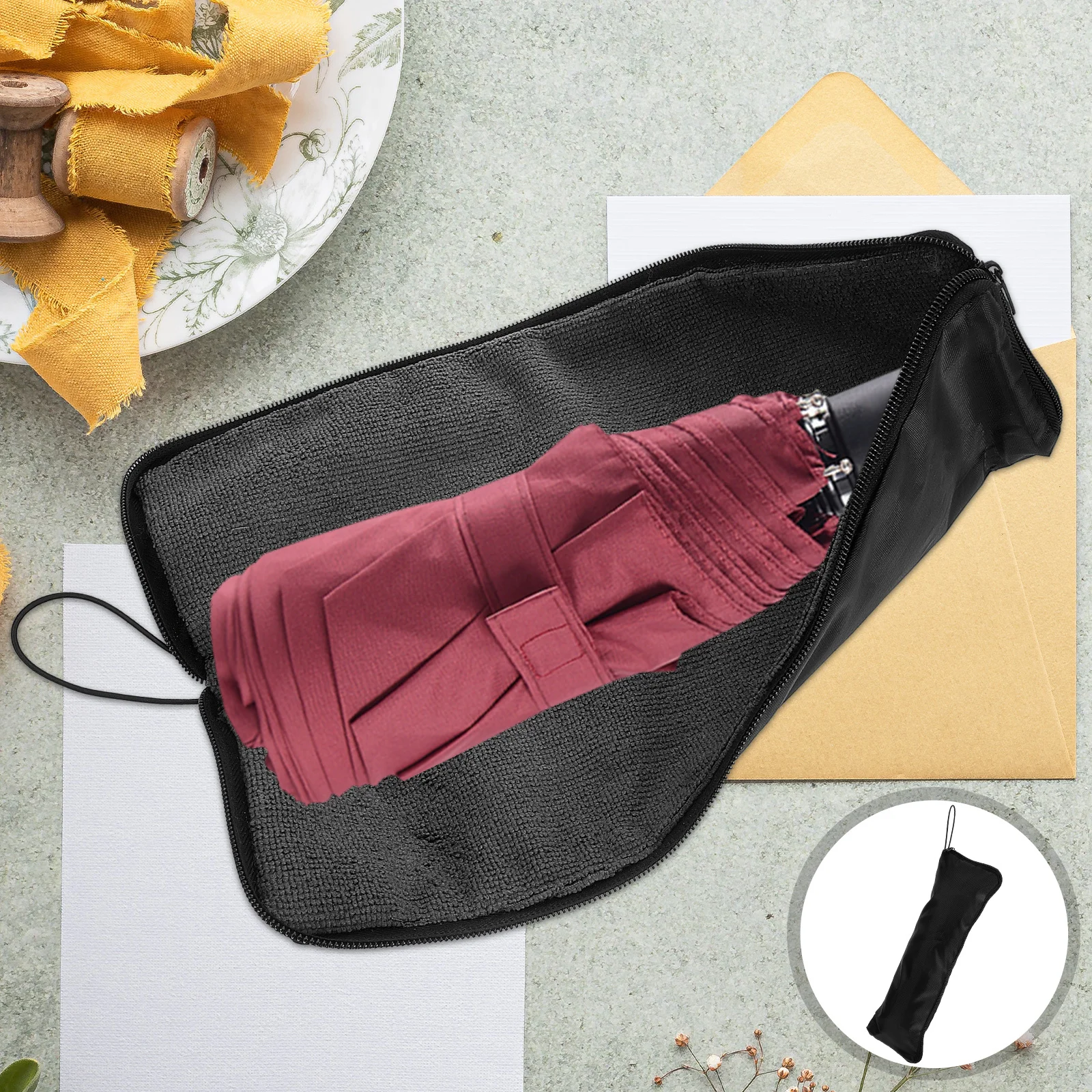 Bolsa de almacenamiento plegable impermeable para el hogar y el coche, paraguas de viaje, funda, organizador, estuche de almacenamiento