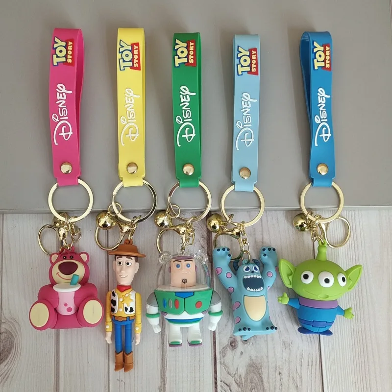 Disney Toy Story Anime Cute Buzz Lightyear Woody Lotso Model Keyring Doll Bag Car Accessory Birthday Gifts