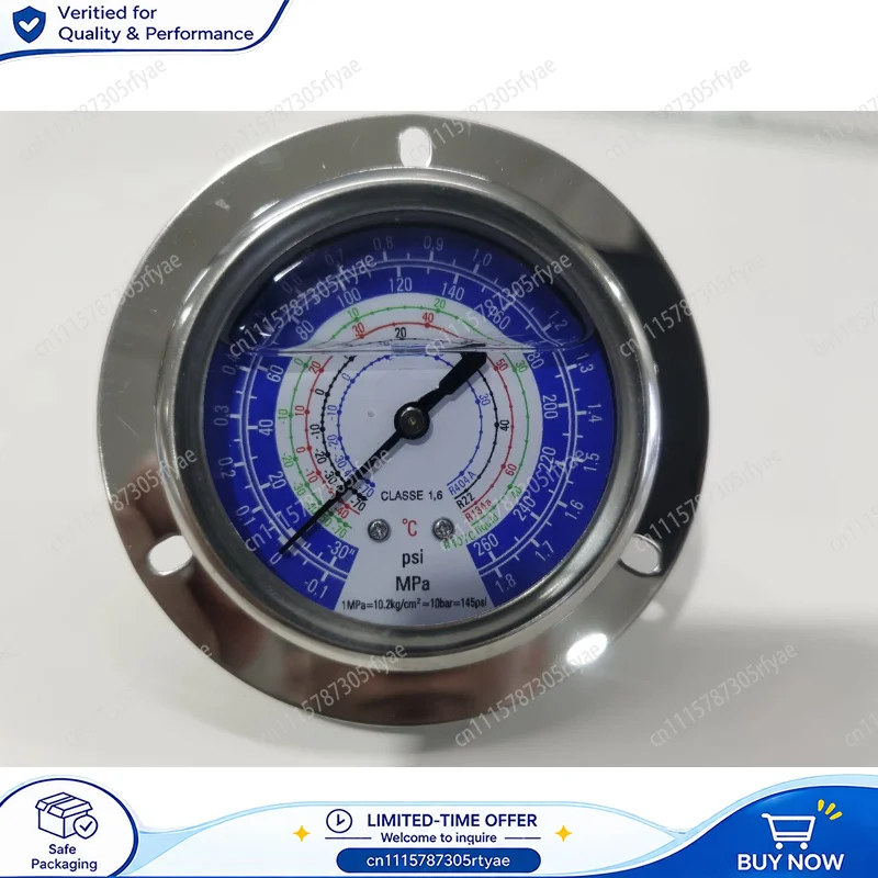 Refrigerant Gauge R22 High Low Pressure Oil Filled Shock Resistant Gauge for Air Conditioner Refrigeration Unit