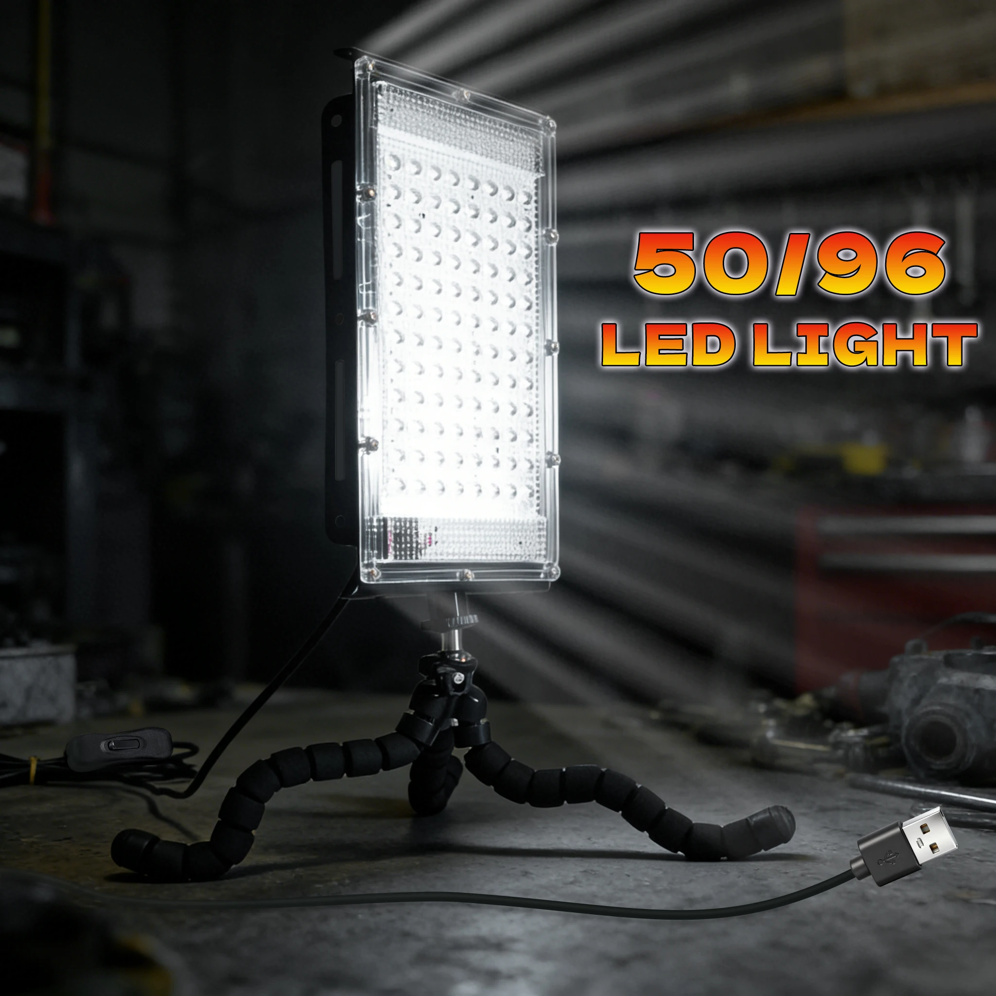 

Светодиодный USB-светильник 50/96 LED с гибким штативом, портативный регулируемый светодиодный рабочий светильник для фотографии, кемпинга, мастерской