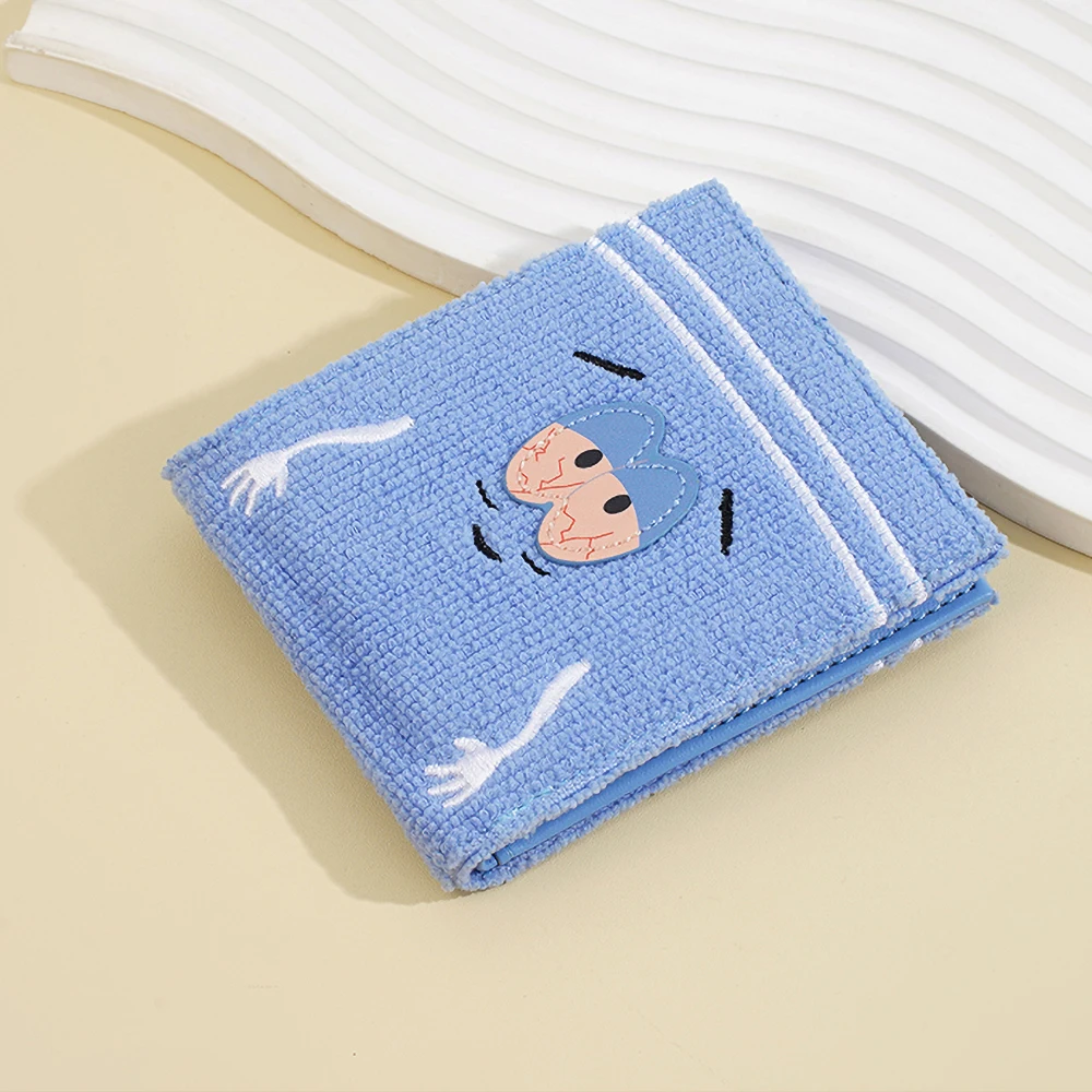 Plush Cartoon Wallet for Women Soft Fuzzy Surface PU Leather Coin Purse with Zip Closure Cute Casual Gift for Girls