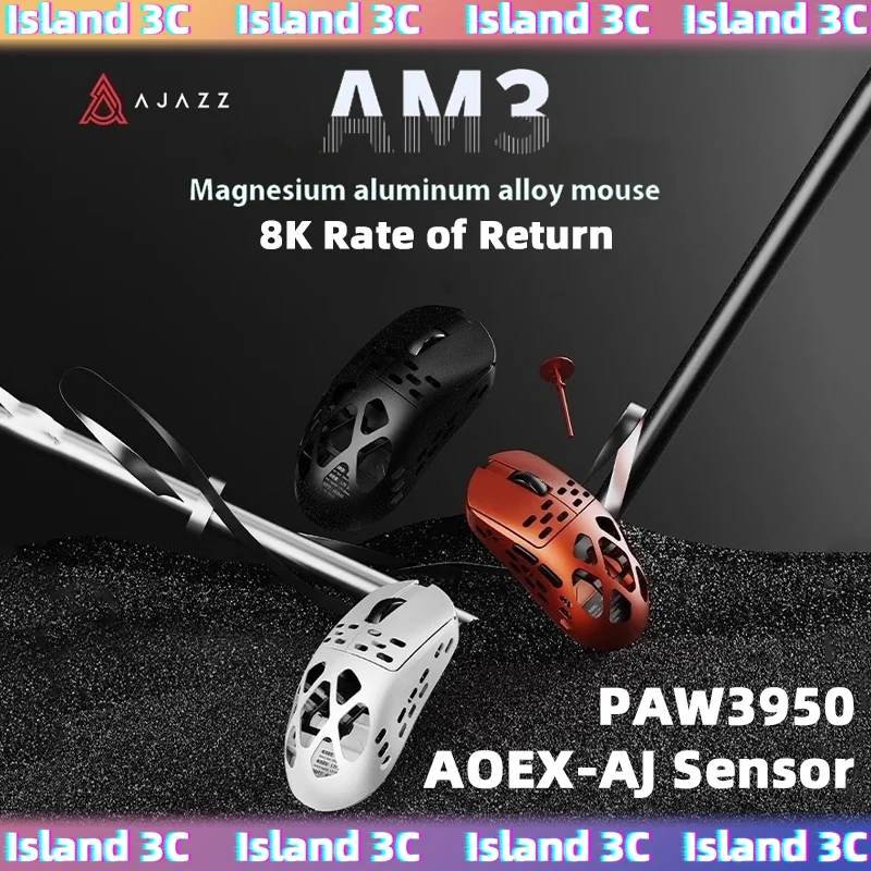 Ajazz Am3 Pro Tri-Mode Wireless E-Sports Gaming-Maus aus Magnesiumlegierung Paw3950, leichtes 8k Custom Edition Laptop-Zubehör