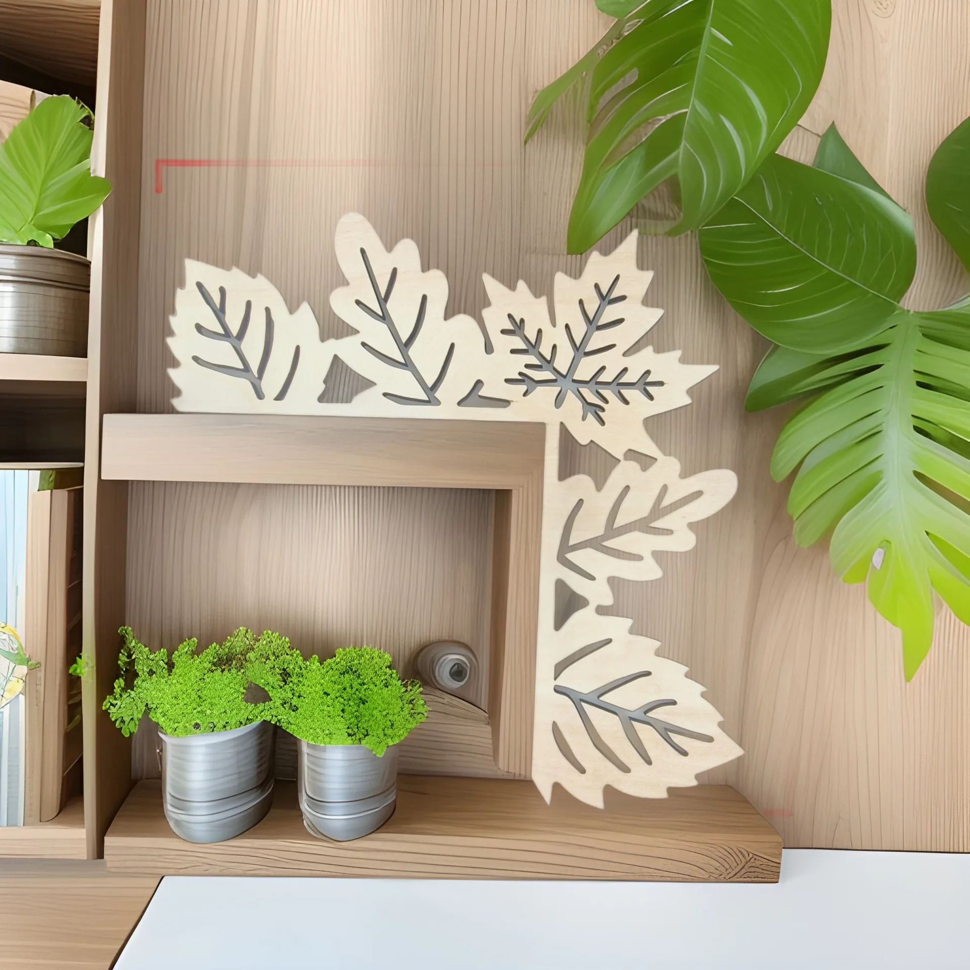 New Cross-Border Wooden Leaf Home Decor, Door Frame Ornaments for Bedroom & Living Room, Wholesale Wooden Crafts