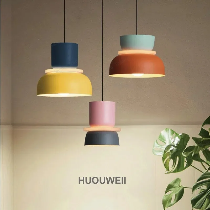

Coffee Shop Chandelier Creative Colorful Dessert Shop Milk Tea Shop Catering Decoration Chandelier Simple Bedroom Bedside Lamp