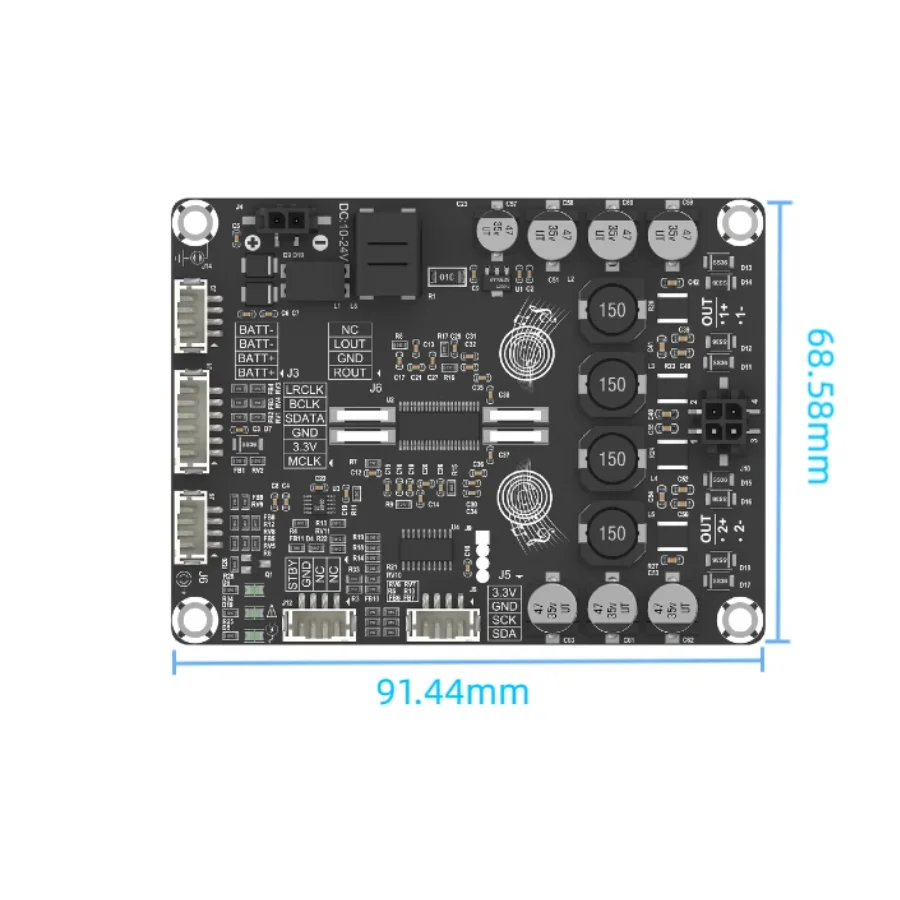 TAS5768 penguat daya Input Digital I2S 3-kawat 2X50W DAC mendukung Raspberry PI